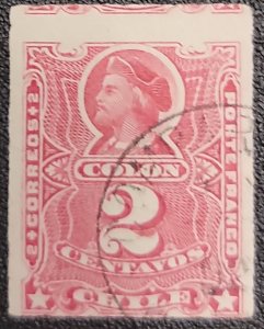 O) 1878 CHILE, SHIFTED, COLUMBUS 2 centavoss rose, XF