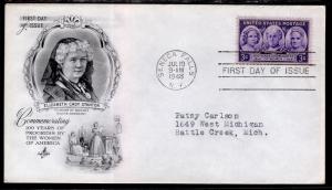 US 959 Women's Progress Artcraft Typed FDC