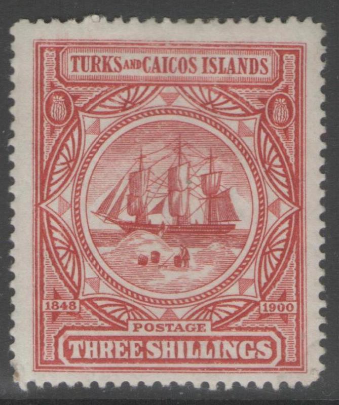 TURKS & CAICOS ISLANDS SG109 1900 3/= LAKE MTD MINT