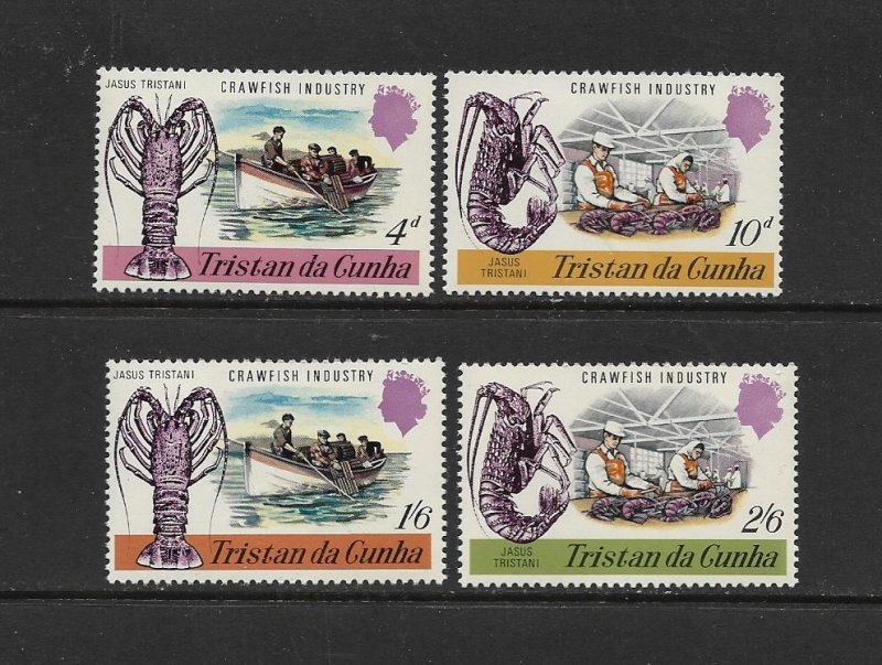 MARINE LIFE - TRISTAN da CUNHA #137-40 CRAWFISH INDUSTRY   MNH