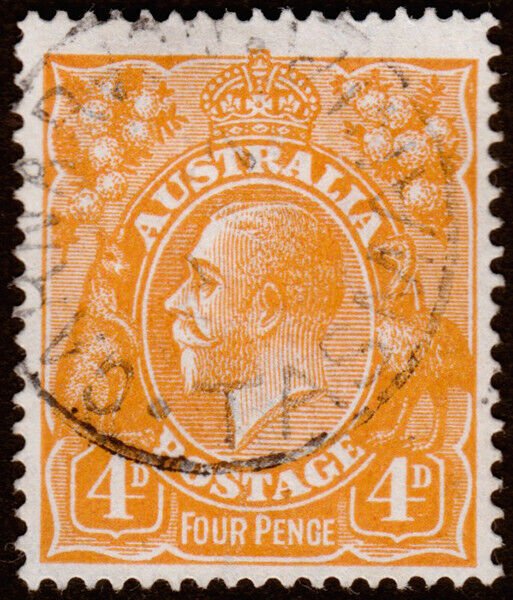 Australia Scott 31, Orange, Perf. 14 (1915) Used F-VF M