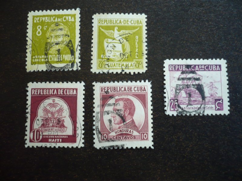 Stamps - Cuba - Scott#340,343-354,C25-C26,C28-C29 Used Partial Set of 17 Stamps