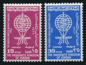 Jordan 379-380,380a,MNH.Mi 369-370,Bl.1A. WHO drive to eradicate Malaria,1962.