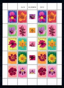 [SM065V] St. Martin Maarten 2012 Flowers Miniature Sheets MNH