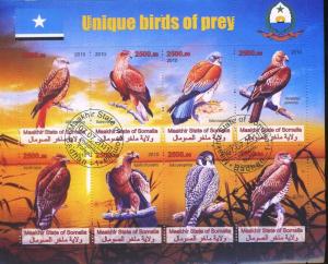 SOMALIA SHEET USED BIRDS OF PREY EAGLES