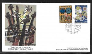 United Nations NY 397-398 Trade & Development WFUNA Cachet FDC First Day Cover
