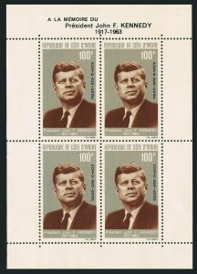 Ivory Coast C29,C29a,MNH.Michel 276,Bl.3. President John F.Kennedy.1964.