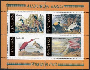 Tanzania #309a MNH S/Sheet - Audubon Birds
