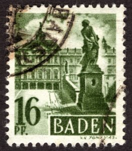 1947, Baden 16Pf, Used, Sc 5N6