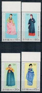 North Korea 1977 MNH Stamps Scott 1558-1561 National Costumes Clothes