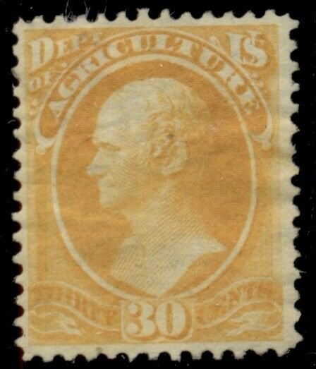 US #O9, 30¢ Agriculture, unused regummed, light wrinkles, VF centering 