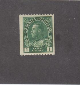 CANADA (MK861) # 131  FVF-MNH  1cts  KGV ADMIRAL COIL /DARK GREEN CAT VALUE $18
