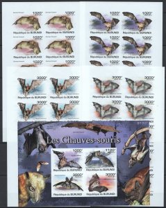 A1355 Imperf 2011 Burundi Fauna Wild Animals Bats !!! 10Set+1Kb Mnh