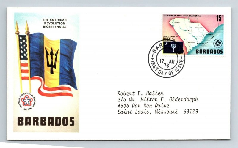 Barbados 1975 FDC - The American Revolution Bicentennial - F13245