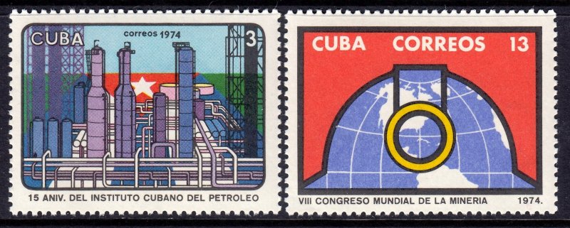 Cuba 1974 World Mining Conference & Petroleum Institute Mint MNH SC 1938-1939