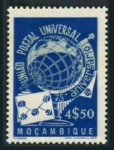 Mozambique 329,MNH.Michel 382. UPU-75,1949.Globe.