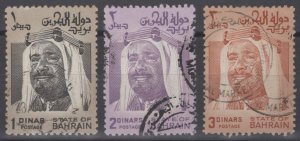 ZAYIX Bahrain 238-240 Used - Sheik Isa High Values - Perf 12 x 12 1/2 041322S134