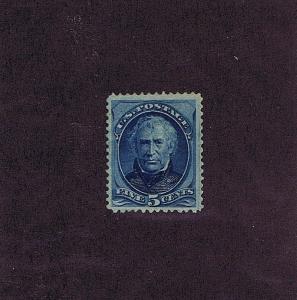 SC# 179 UNUSED ORIGINAL GUM HINGED 5 CENT TAYLOR, 1875, 2018 PSAG CERT  F VF