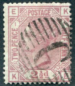 GREAT BRITAIN 66a USED 2 1/2 p CLARET, BLUISH PAPER, WMK ANCHOR