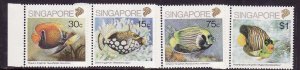 Singapore-Sc#548-51- id6-unused NH set-Marine Life-Fish-1989-