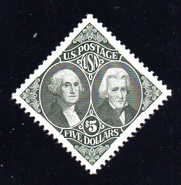 USA...SC2592...PRESIDENTS WASHINGTON and JACKSON   1994  USED  FACE $5.00