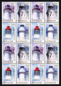 Australia SG4388a Lighthouses of Australia block of 4 in U/M Block