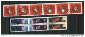 Russia 1963 Mi 2747-2 2852-7 Space Used Strip of 6 & Block of 6