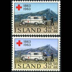 ICELAND 1963 - Scott# B17-8 Red Cross-Ambulance Set of 2 NH