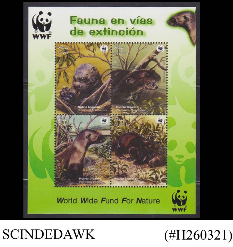 PERU - 2004 OTTER WILD ANIMALS / WORLD WILDLIFE FUND WWF - MIN/SHT MNH