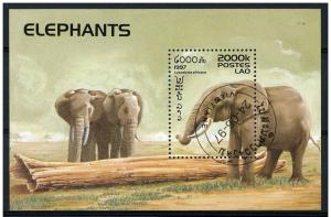 Laos 1997 - Scott 1335 souvenir sheet of 1 CTO - Elephants 