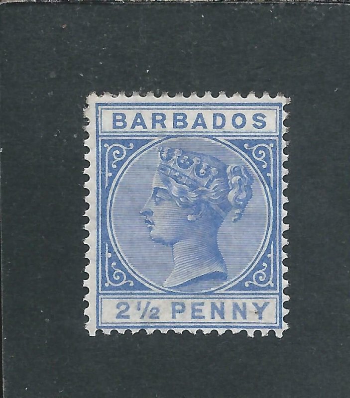 BARBADOS 1882-86 2½d ULTRAMARINE MM SG 93 CAT £120