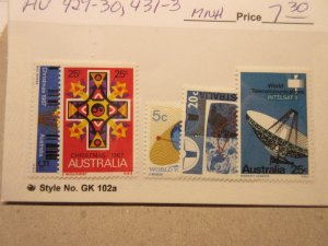 AUSTRALIA  Scott 429-430, 431-433  MINT NEVER HINGED Cat $7.30