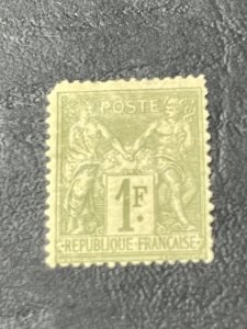 FRANCE # 84-MINT/HINGED---BRONZE GREEN---SINGLE----1877