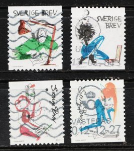 2012 Sweden Brev Sverige #2696a-d / Lovisa Burfitt art. Used stamp set Cv $7.60