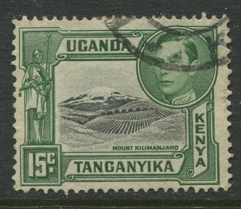 Kenya & Uganda - Scott 73 - KGVI Definitive -1943 - Used - Single 15c Stamp