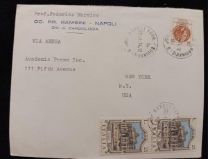 C) 1974. ITALY. AIRMAIL ENVELOPE SENT TO USA. MULTIPLE STAMPS. XF