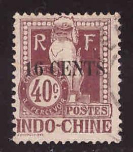 French Indo-China Scott J25 Used 1908 Angkor Wat Postage due