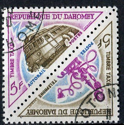 Dahomey 1967: Sc. # J38-J39; O/Used CTO Se-Tenant Pair