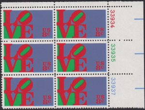 1475 Love Plate Block MNH