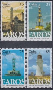 CUBA Sc# 5544-5547  LIGHTHOUSES Architecture  CPL SET of 4  2014  MNH mint