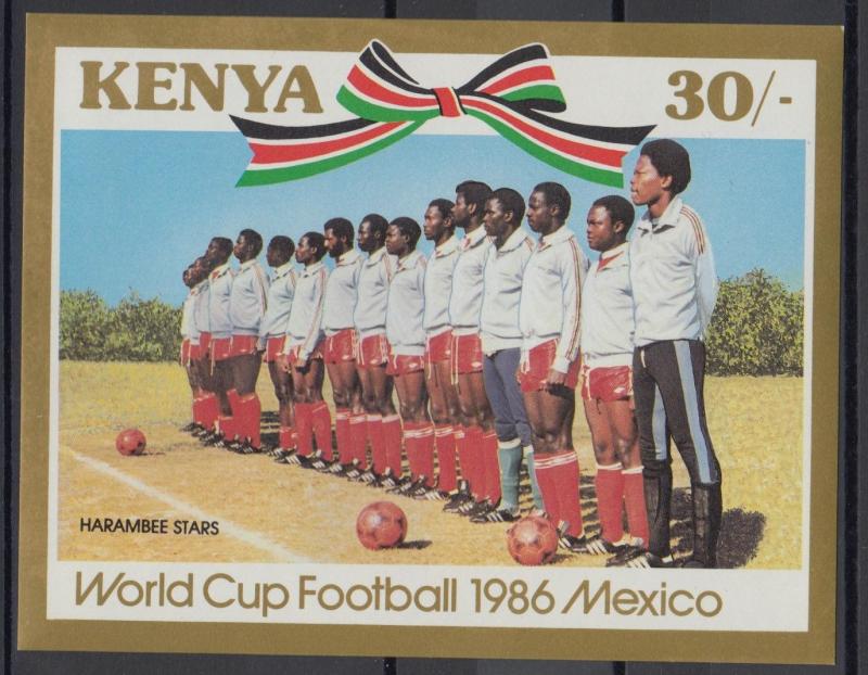 XG-T222 KENYA - Football, 1986 Mexico '86 World Cup, Imperf. MNH Sheet