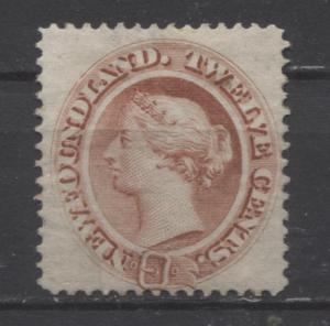 Newfoundland #28 (SG#33) 12c Pale Red Brown on White Paper Perf. 12 VG-60 OG