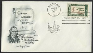 #1144 4c American Credo: Henry, Artmaster-Add. FDC **ANY 4=FREE SHIPPING**