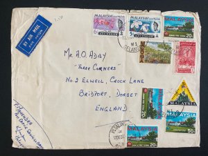1968 Selangor Malaysia Airmail Cover To Bridport England