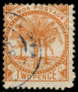 SAMOA Sc#13a SG#23 1886 2p orange perf 12½ Used