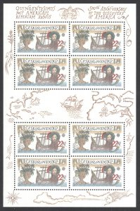 Czechoslovakia Sc# 2856 MNH Pane/8 1992 Europa