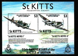 St Kitts-Sc#289-unused NH sheet-WWII-Planes-Aircraft-Battle