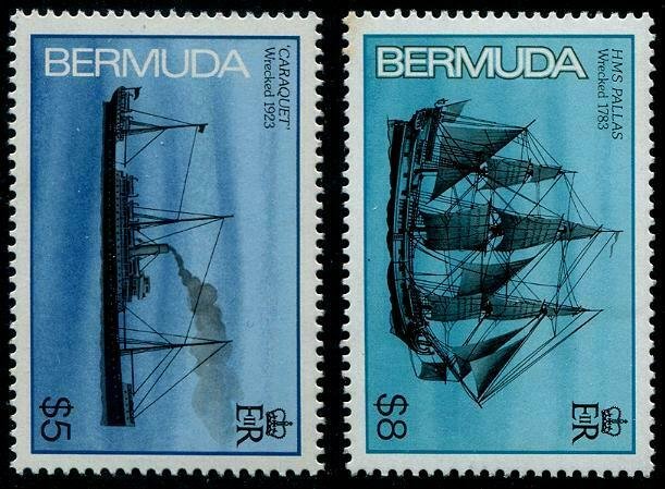 HERRICKSTAMP BERMUDA Sc.# 497-98 Face $13.00 Mint NH