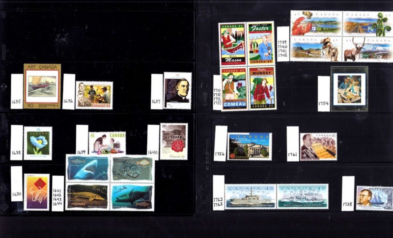 Canada 1997-2000 Mixed Issues Scott Numbers Shown, Pages Included Free Shipping