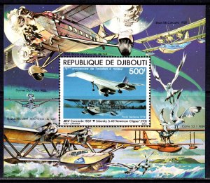 Djibouti 1979 CONCORDE/BIRDS/SIKORSKY AMERICAN CLIPER Souvenir Sheet Perforated